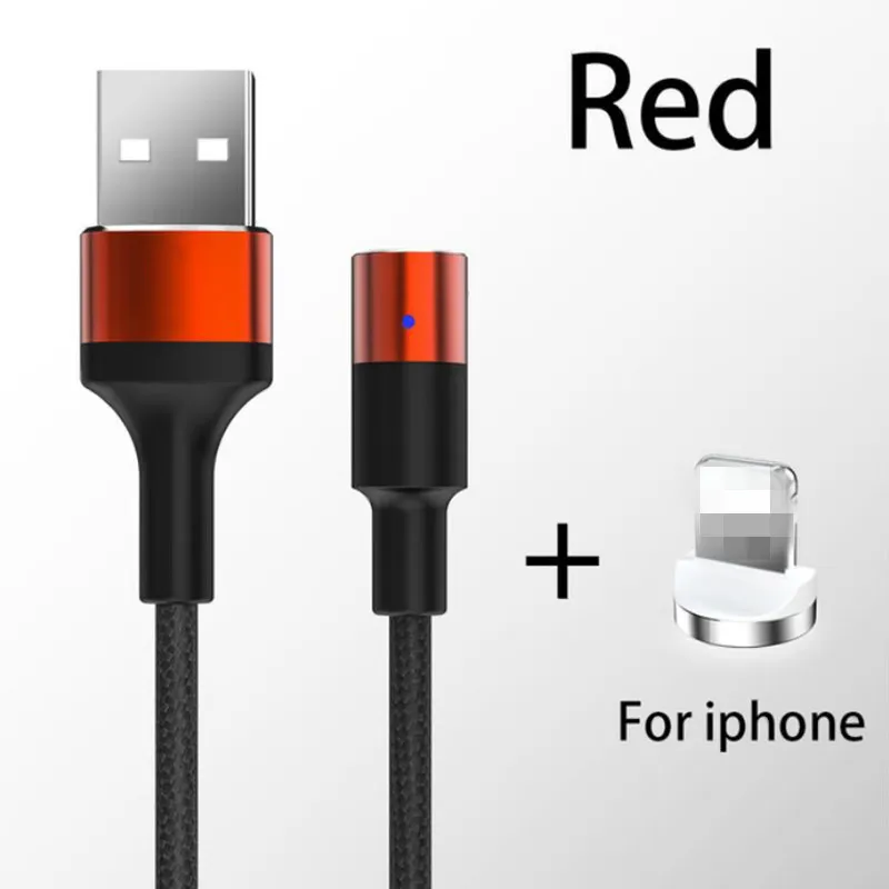 Red for iPhone Магнитный кабель 3А для быстрой зарядки Micro usb type-C Шнур для iPhone 11Pro Xs Max samsung s10 Xiaomi Магнитный зарядный usb-кабель для передачи данных - Тип штекера: Red for iPhone