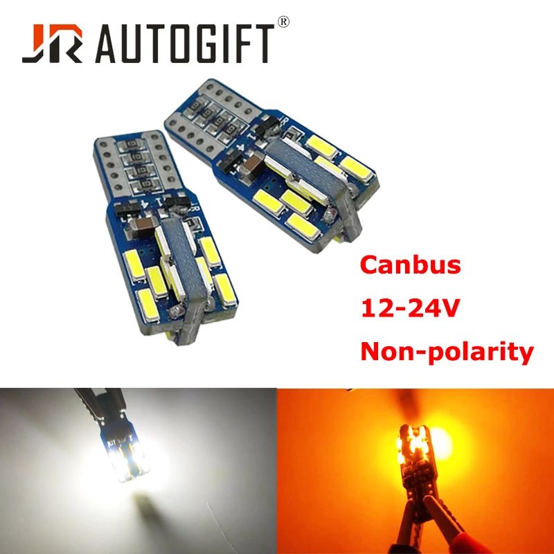 100 шт. CANBUS T10 24smd светодиодный ная светильник ПА для автомобиля без ошибок 4014 12 24 В