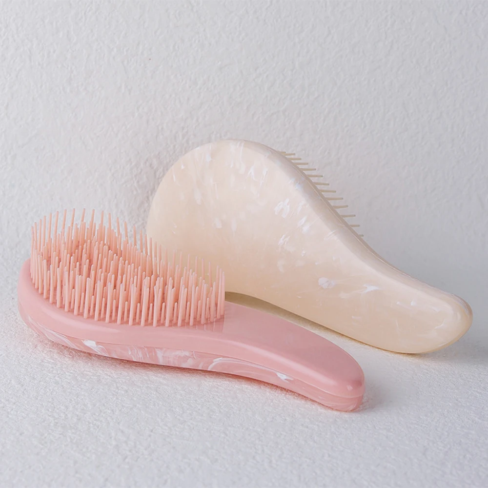 1pcs Marbled Soft Tooth Comb Anti-static Hair Brush Handle Entangle Detangling Shower Massage Salon Styling Tools | Красота и
