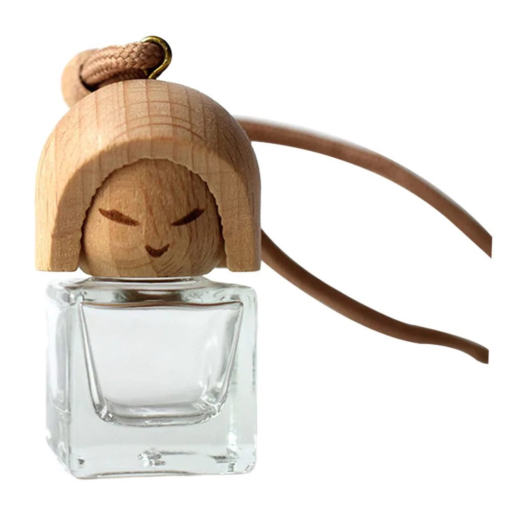 

Car Hanging Perfume Pendant Fragrance Air Freshener Empty Glass Bottle For Essential Oils Diffuser