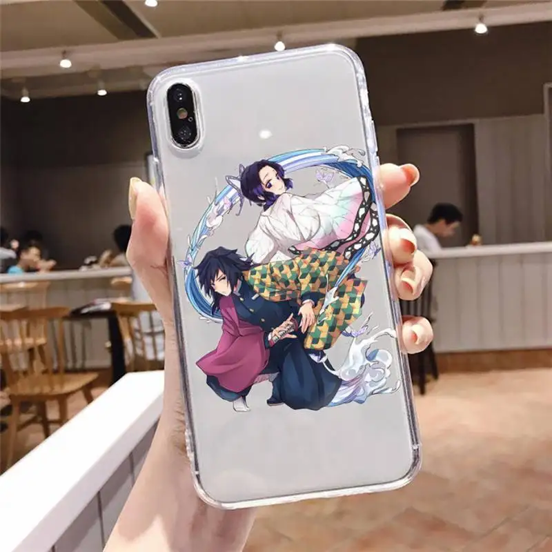 

Kimetsu No Yaiba Demon Slayer Anime Phone Case Transparent soft For iphone 5 5s 5c se 6 6s 7 8 11 12 plus mini x xs xr pro max