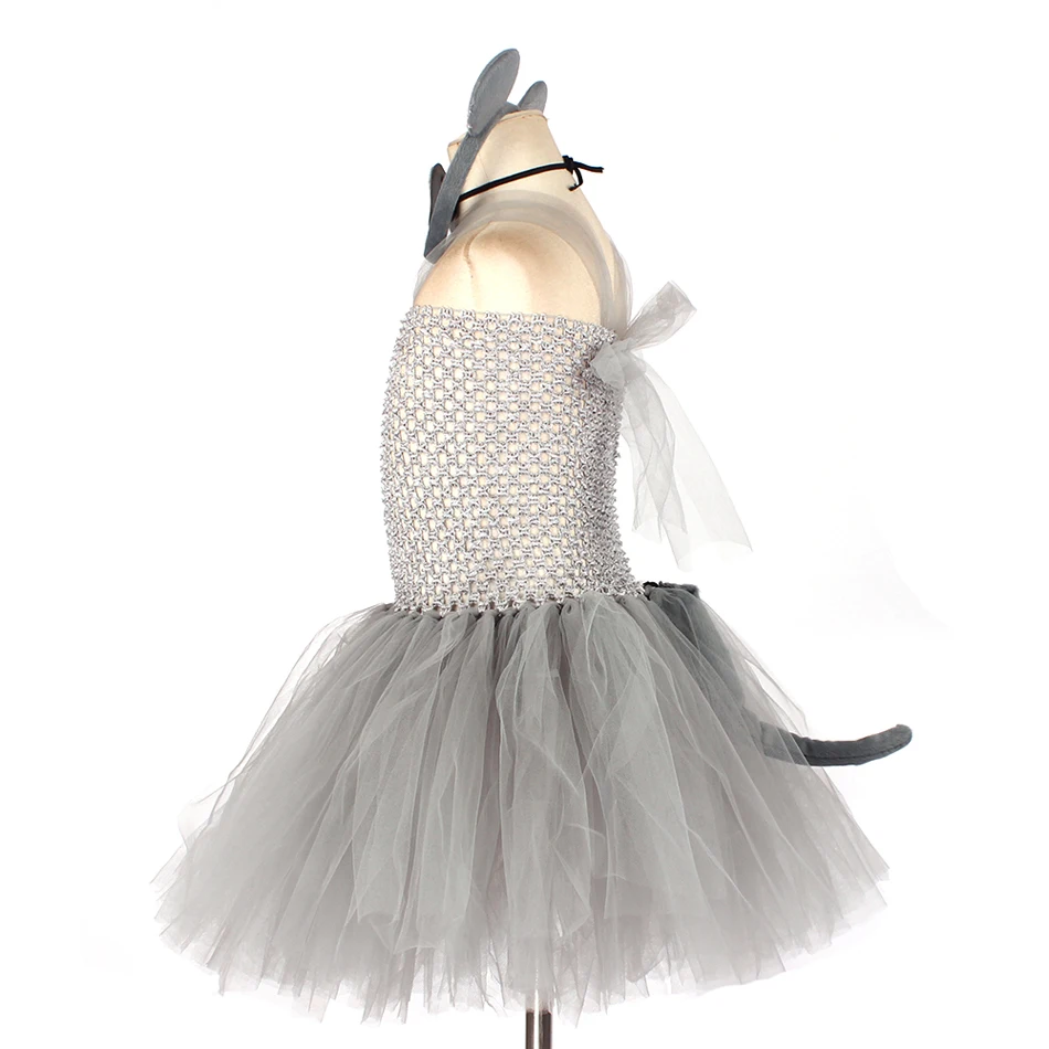 Детские костюмы для хеллоуина с серой мышкой Платье героями мультфильмов