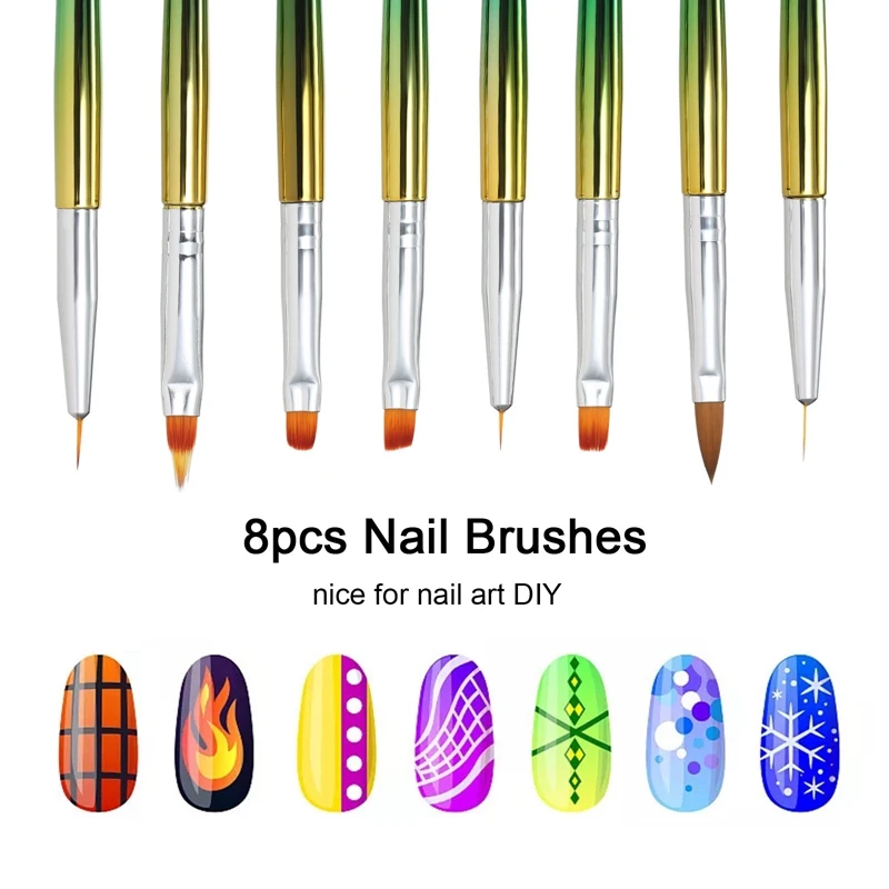 

8 Pieces/Set of Nail Brush Nail Pen Painting Pen Nail Brush Set, Used to Draw Nail Patterns Nail Pen Set Nail Art Tools