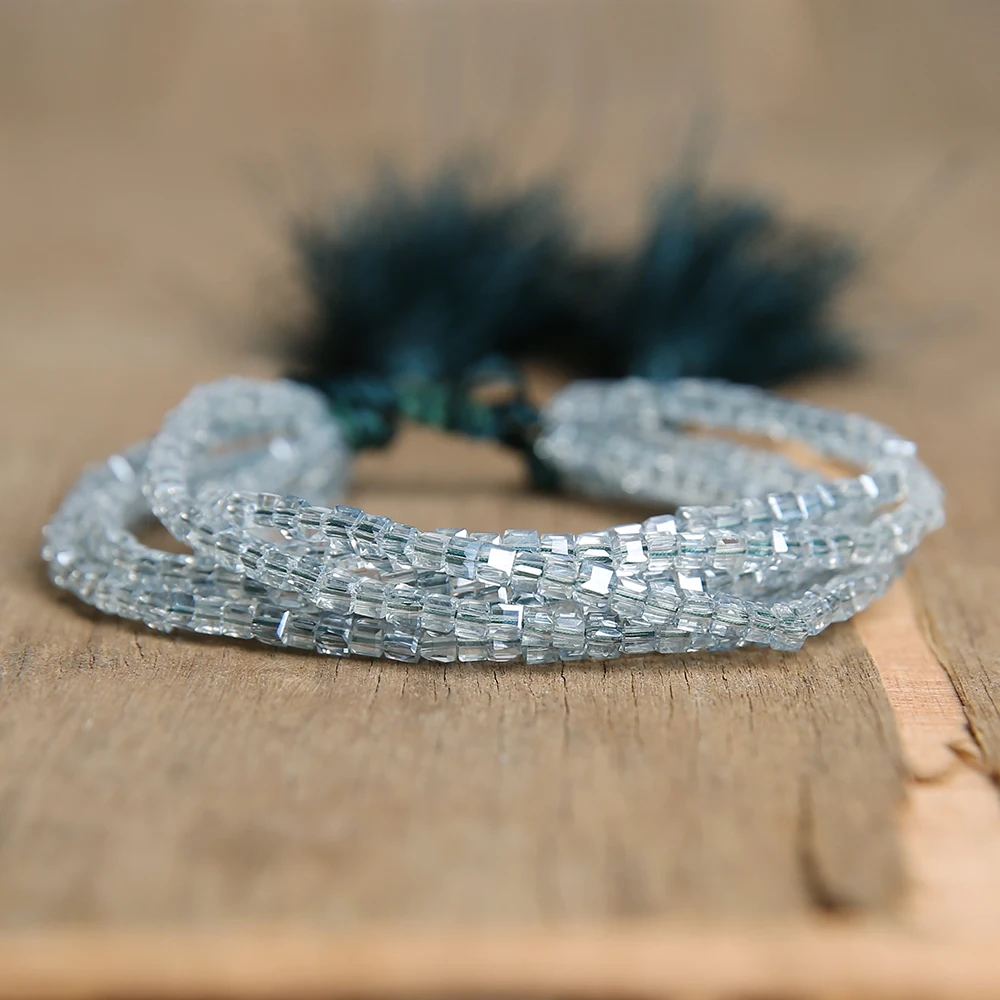 

Rttooas 2mm Square Crystal Beads Multi-layer Bracelet Fashion Bohemian Women Wrap Bracelet Jewelry