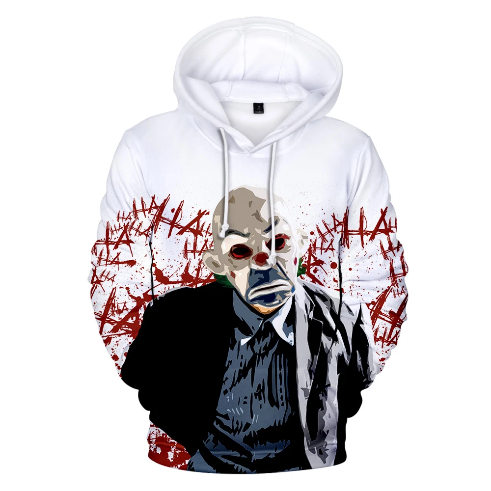 

2021 Novelty Hot 3D Movie Joker Hoodies Popular Hip Hop Street Wear Style 3D Print Joker Hoody Boys/girls Personality sweatshirt