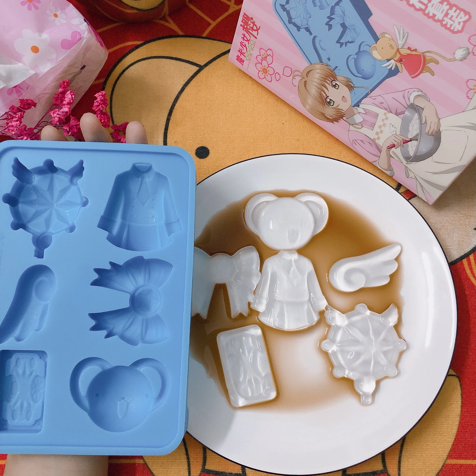 Сейлор Мун cardcaptor sakura прозрачные карты большой силиконовый антипригарный лоток для льда Отличная форма для шоколадных конфет желе и мыла