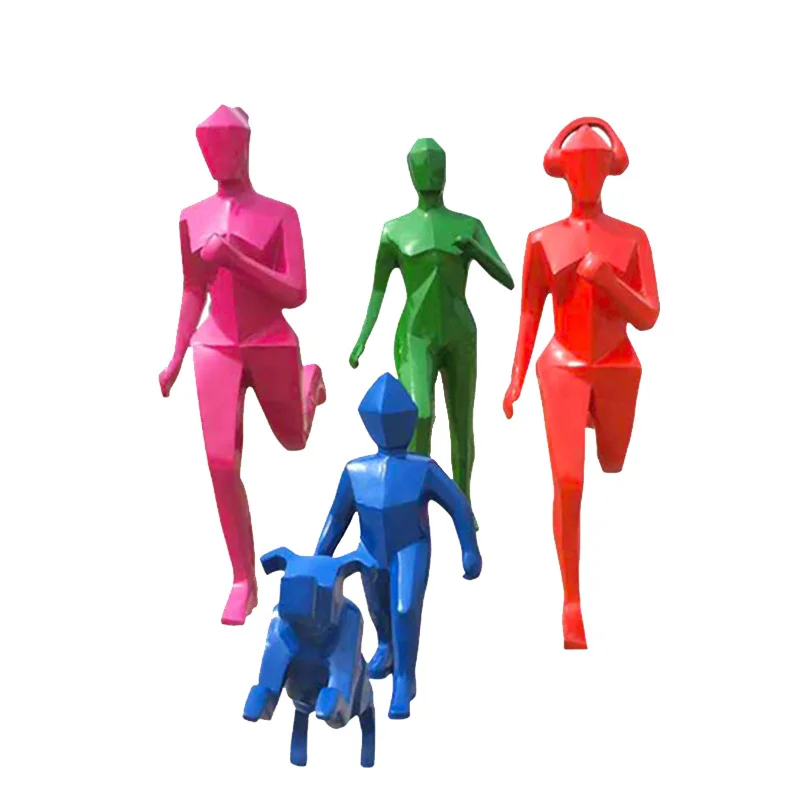 

Creative new running sports fitness model FRP painted sports sculpture outdoor park community decorations