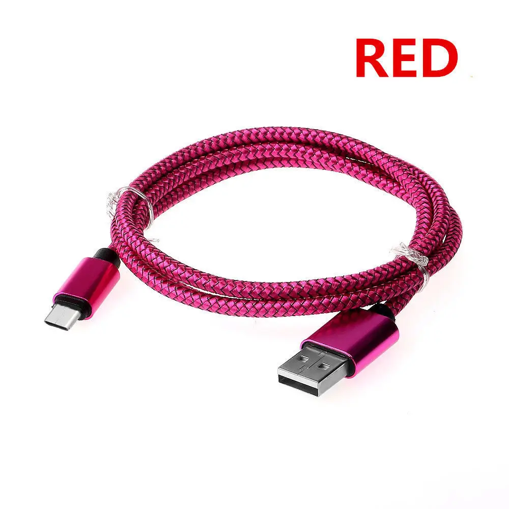 

3 Meters 2A Fast Charging Denim Wire and Copper Mobile Phone Data Cord Wire 6 Colors Cable for Android Phones USB Type C Cable