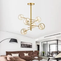 replica lamp designer chandelier gold glass bubble lamp dining room kitchen restaurant sphere chandelier hanging light luster