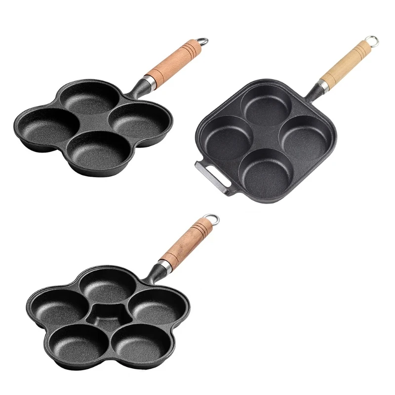 

4/6 Holes Omelet Pan for Burger Eggs Ham PanCake Maker Frying Pans Non-stick