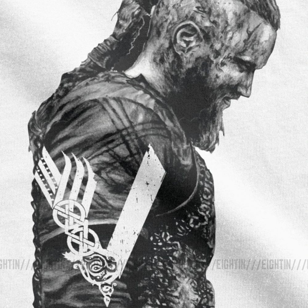 King Ragnar Lothbrok футболки Викинги валхалла простой стиль футболка мужская короткий рукав топы белые футболки очищенный хлопок Круглый вырез
