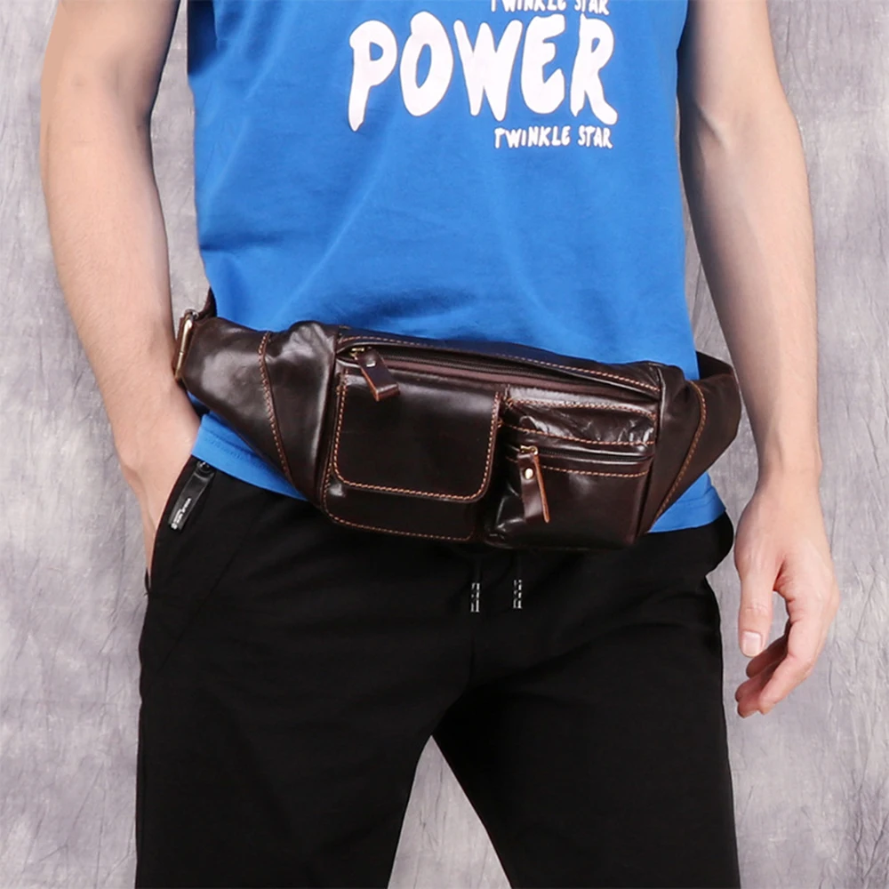 Роскошная поясная сумка для мужчин модный кошелек из 100% натуральной кожи