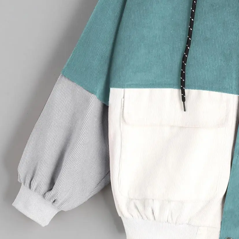 

New Autumn Women Coats Corduroy Patchwork Oversize Zipper Jackets Windbreaker Coats And Jackets Women Baseball-Uniform Clothes