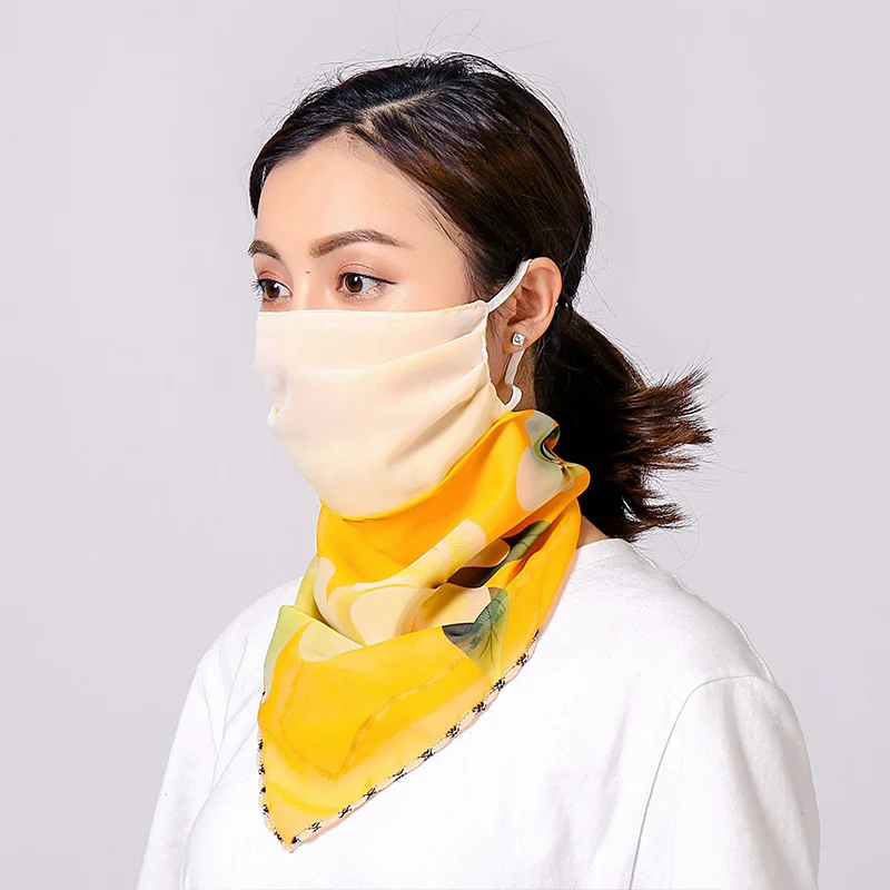 Летние дышащие противопылевые солнцезащитные Маски женская шифоновая маска