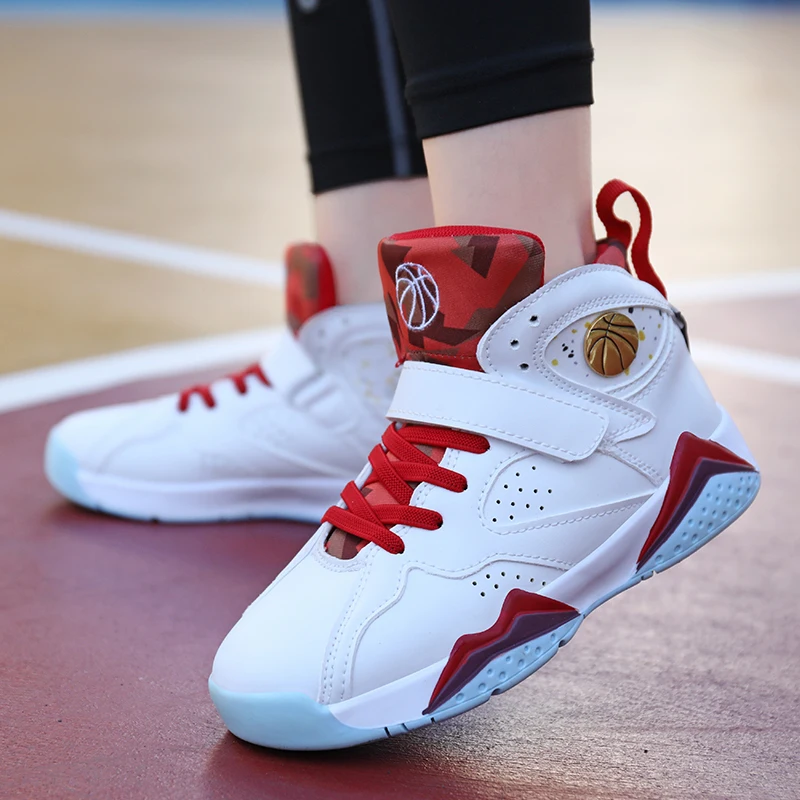 

New Cool Kids Basketball Shoes Boy High Top Sneakers For Kid Leather Children Basketball Shoes Designer Basketball Boot Boys