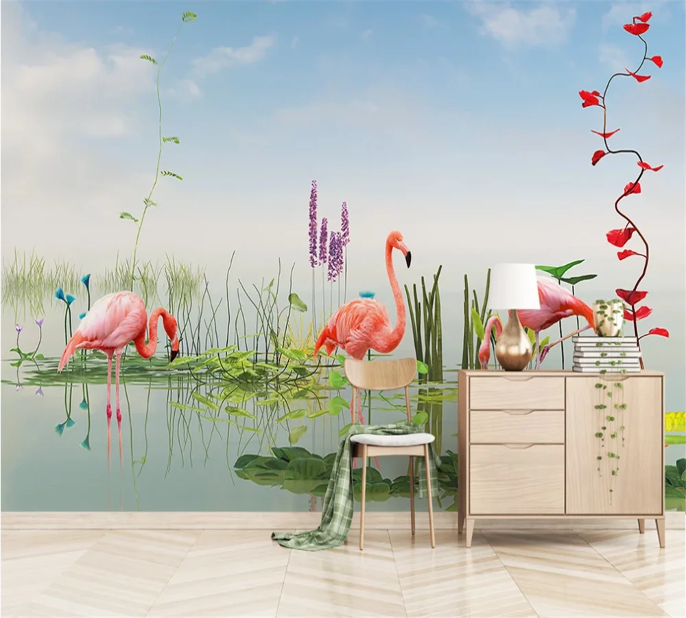 Пользовательские 3D обои росписи современный простой небольшой свежий Лотос пруд