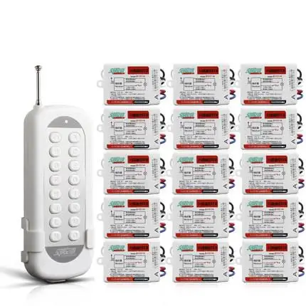 

JD-F211A1N15 15 Channel 110V and 220V RF Wireless Remote Control Switch