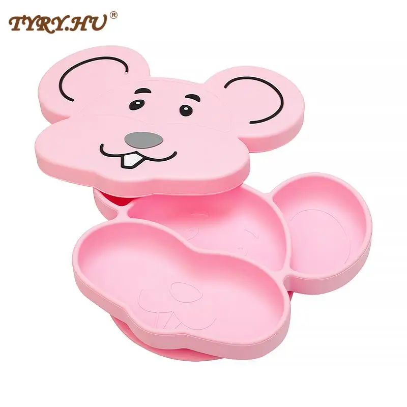 

Мультяшная мышь тарелка «Микки Маус» Ланч-бокс для детей и младенцев миска для кормления риса пластиковая тарелка для закусок посуда