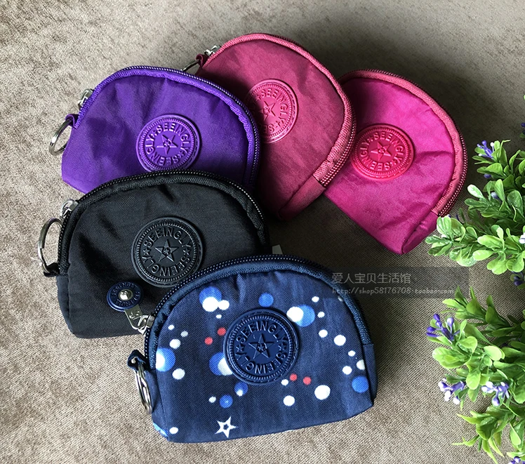 Мини-кошелек полукруглая однотонная холщовая с цветочным принтом для монет