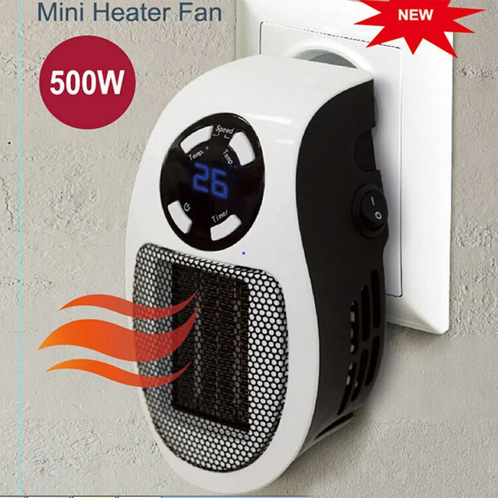 Wall-Outlet Mini Electric Air Heater Powerful Warm Blower Fast Heater Fan Stove Radiator Room Warmer