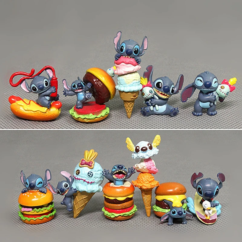 

Disney Stitch Anime Dolls Toys Action Figures Mini Decor Landscape Lilo Stitch Figurines Collection Model Toys For Children Gift