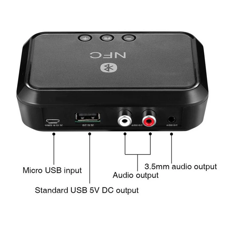 Портативный Nfc Bluetooth стерео аудио приемник адаптер с поддержкой 3 5 мм/RCA выход