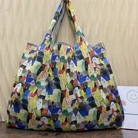 reusable shopping bags washable sundries bags foldable womens shoulder bags travel bags durable and thickened nylon