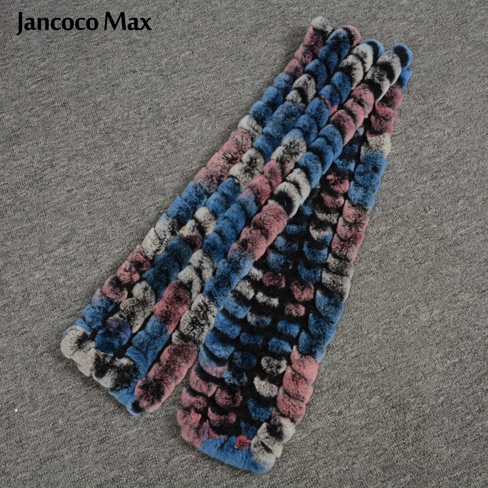 Jancoco Max настоящий шарф из меха кролика рекс модные Стиль многоцветный глушитель