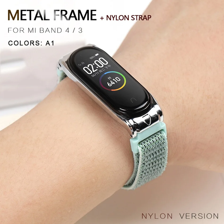 Nylon 020A1 Протектор/браслет mi band 3 4 ремешок для Xiaomi mi band 4 3 браслет/ремешок для mi Band 4 3 ремешок металлический/нейлоновый браслет ремень - Цвет: Nylon 020A1