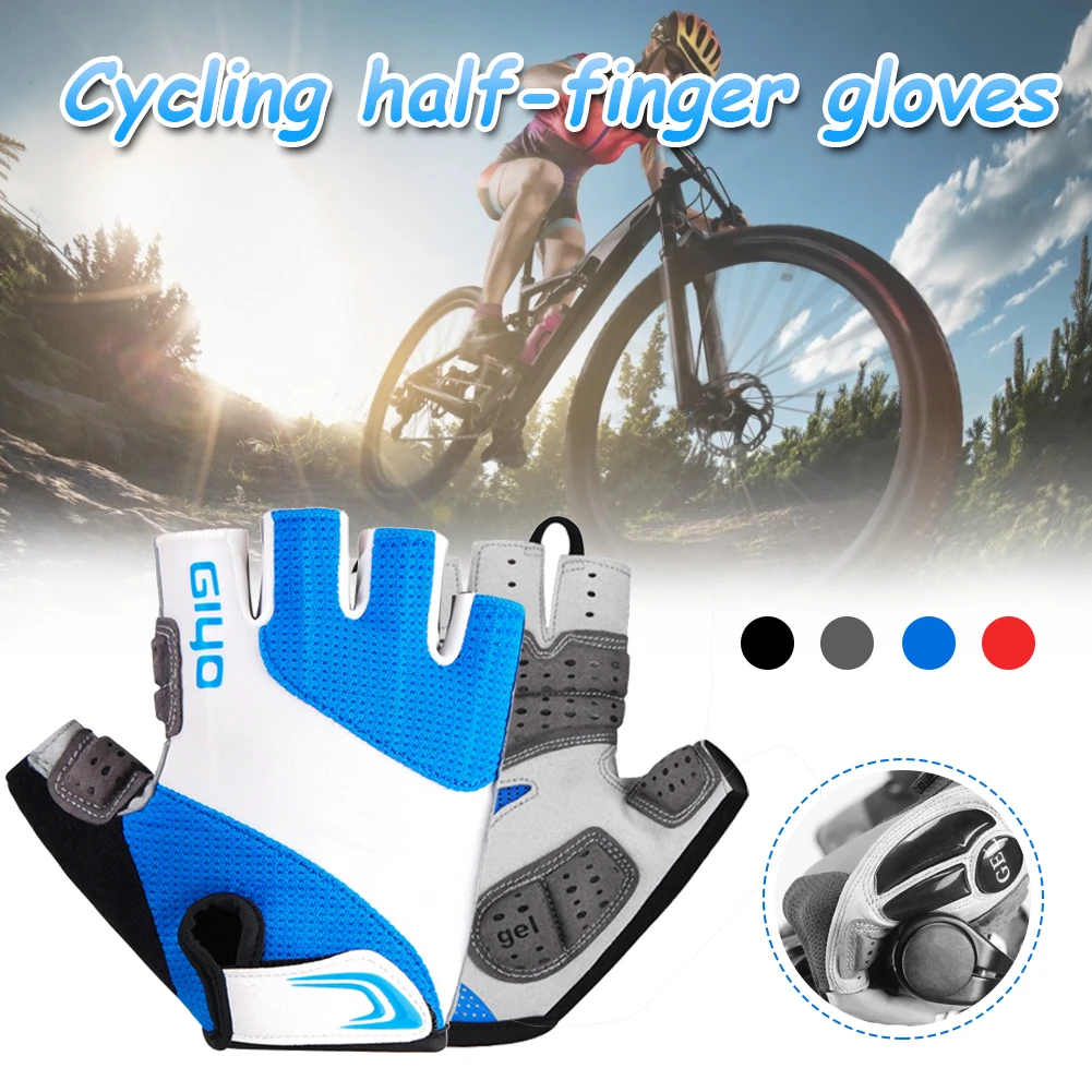 

Shockproof Gel Pad Half Finger Cycling Gloves Quick Release Anti-Sweat Sports Gloves Bicycle Gym Fitness Gloves MTB Bike Gloves