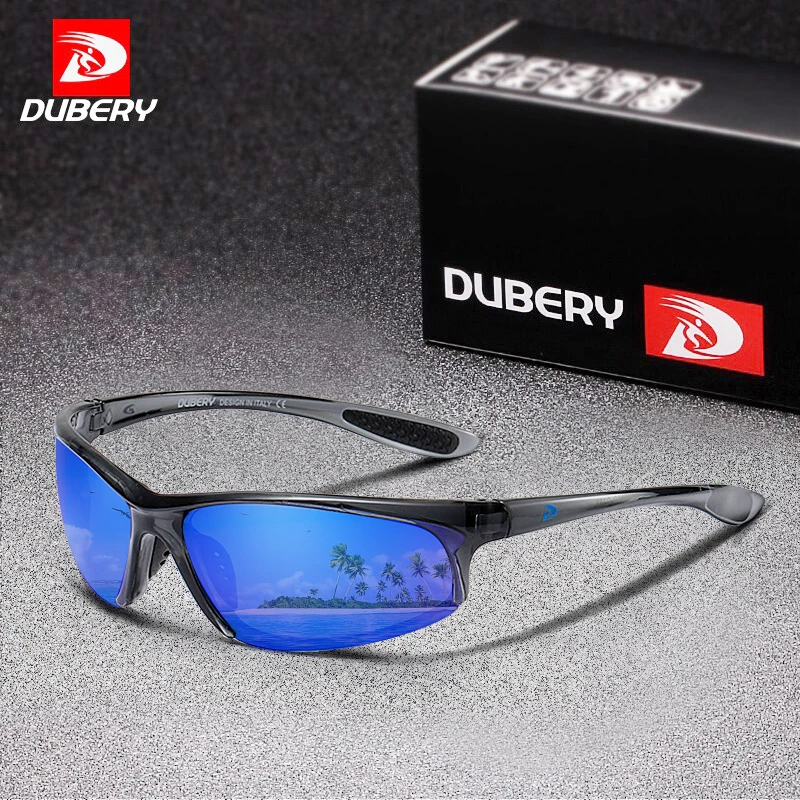 

DUBERY Semi-Rimless Polarized Sunglasses Men Women Classic Rectangle Driving Mirror Sun Glasses 100% UV Protection Male Oculos