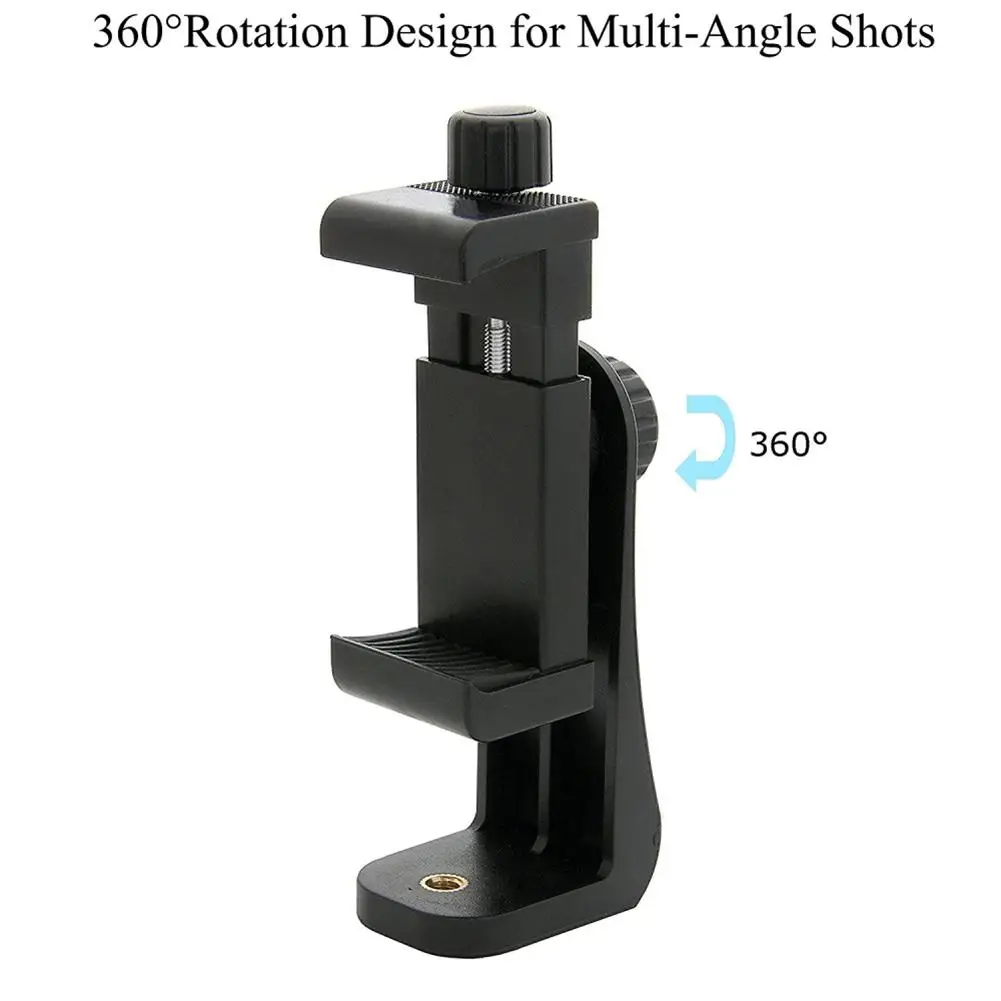 

360 Degree Mobile Phone Clip Compatible With All 1/4 Screw Cellphone Holder Tripod Mount Desk Tripod Adapter For Samsung iphone