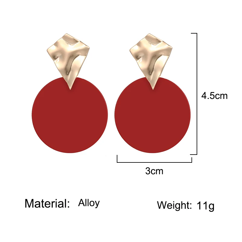 Новинка 2019 Корейская версия металлических сережек модные женские цветные