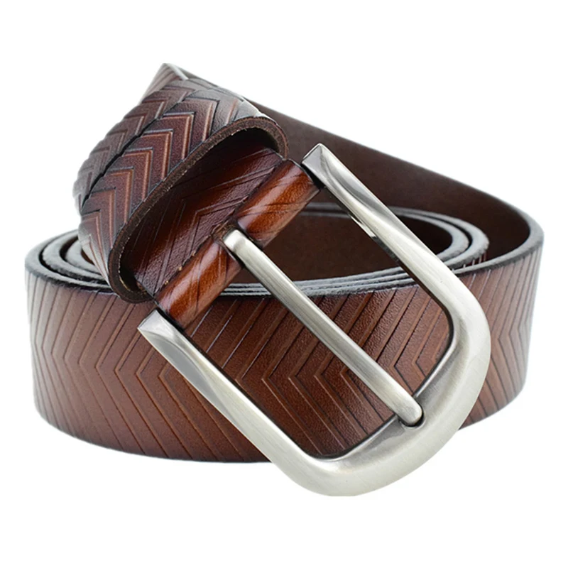 

2020 Luxury Quality Designer Belt Mens Fashion Personality Stripe Design Pin Buckle High Quality Genuine Leather Belts