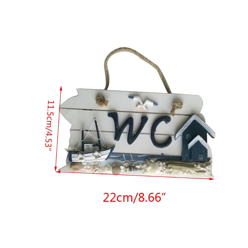 

Mediterranean Style Carved WC Doorplate Wooden Door Sign Plaque Hanging Toilet