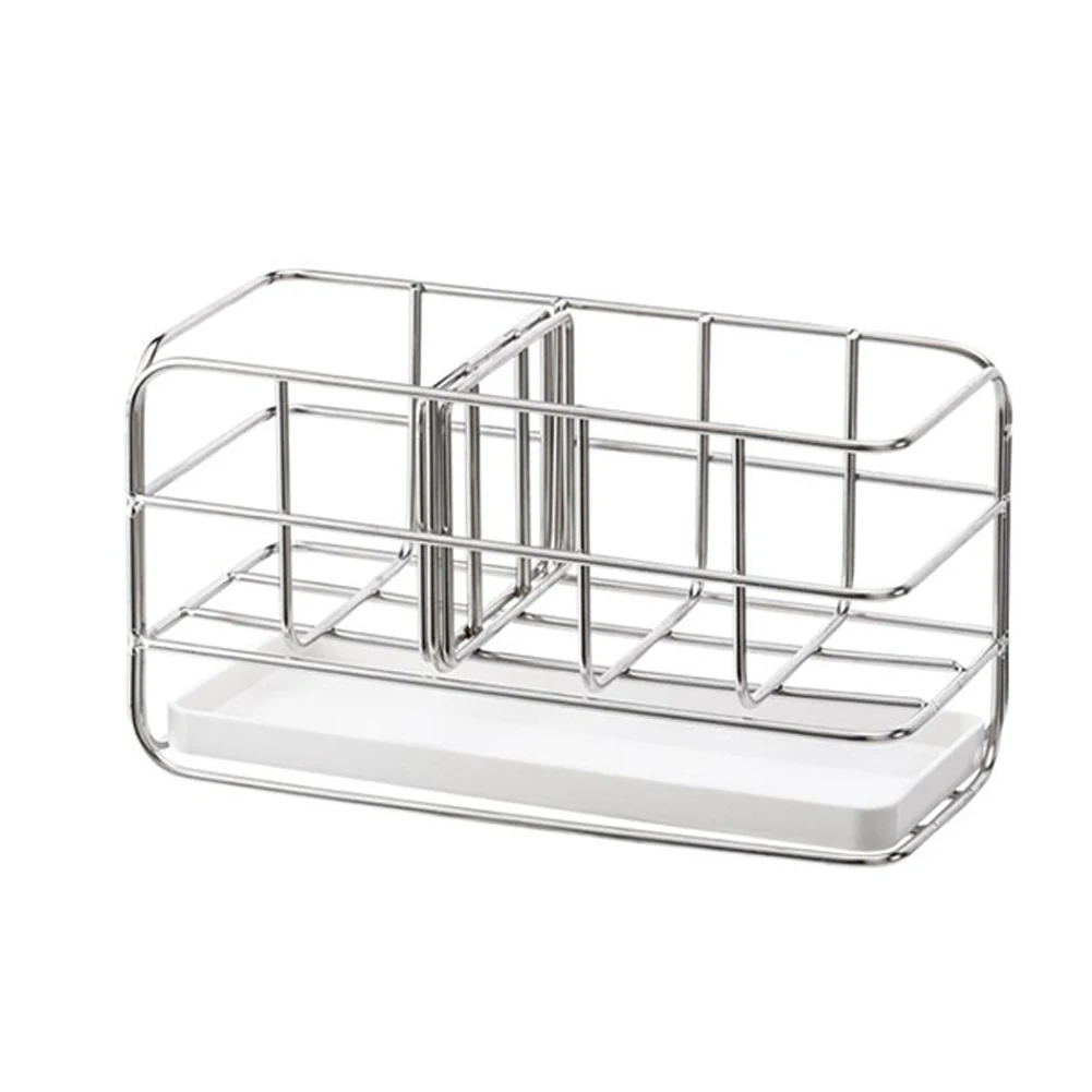 

Stainless Steel Sponge Holder Multifunctional Kitchen Sponge Drain Shelf Organizer Tray Shelf Bathroom Home Table Brush Holder