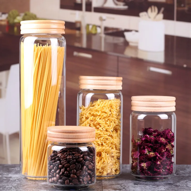 Стеклянные банки стеклянный контейнер для чая волчьей ягоды кофе бутылки