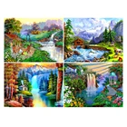 Алмазная 5d живопись сделай сам, картина с вышивкой пейзажа, квадратная, круглая, с дрелью, для гор, водопада, озера, блестящее украшение, хобби