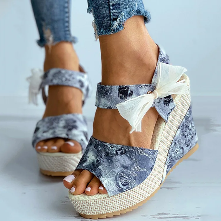 

Women Sandals 2021 Solid Summer Ladies Bandage Sandals Slope Heel Casual Beach Shoes Ladies Sandals Wedges Zapatillas Mujer
