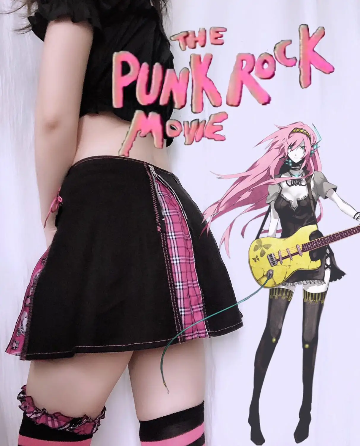 

Gothic Harajuku Rock Skirts Black Plaid Splicing Fashion Preppy Style Hot Girl Punk High Waist Mini Kawaii Short Skirt