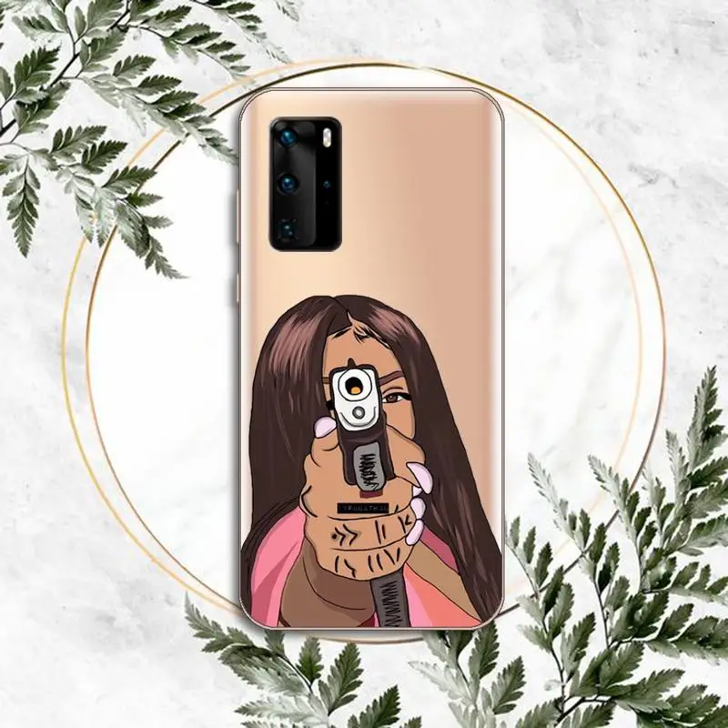 

Afro Girls Black Women Phone Case Transparent for Huawei P honor 8 10i 20 30 40 smart 2019