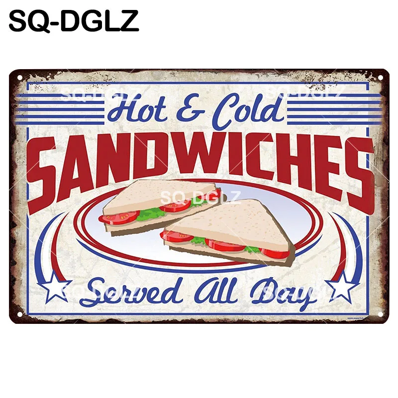 [SQ DGLZ] сэндвичи металлический знак Винтаж Бар Декор Оловянная табличка пивной бар