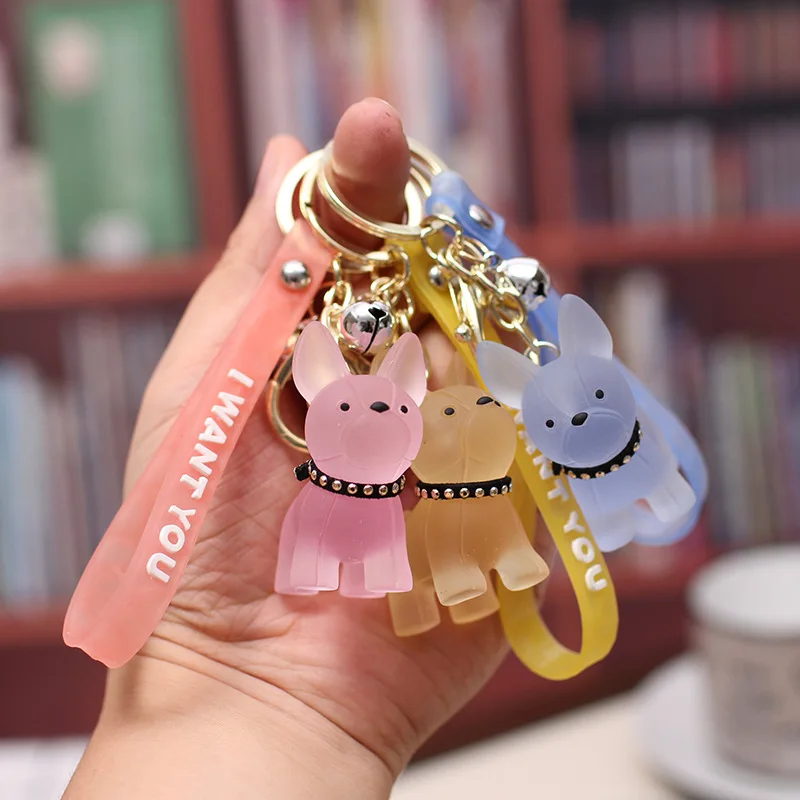 Прозрачный мультфильм животных брелок с изображением щенка для женщин