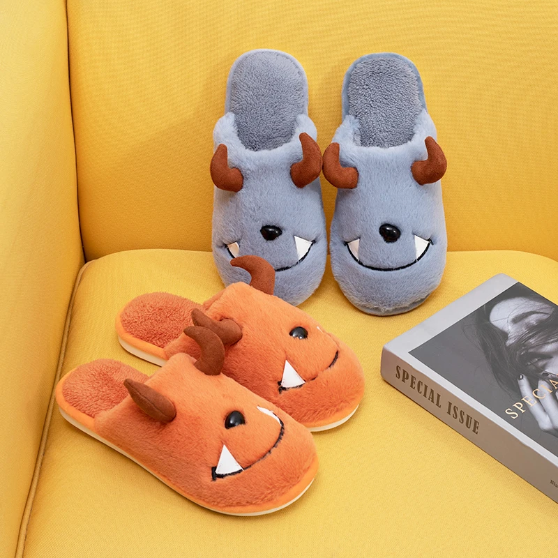 

Pink Women Winter Home Slippers Cartoon Shoes Non-slip Soft Winter Warm House Slippers Indoor Bedroom Lovers Couples