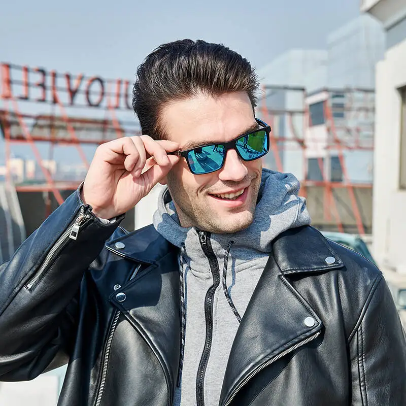 

New Square Polarized Sunglasses Men 2021 Brand Design Classic Driver Outdoor Sun Glasses Male Colored Beach Shades Eyewears