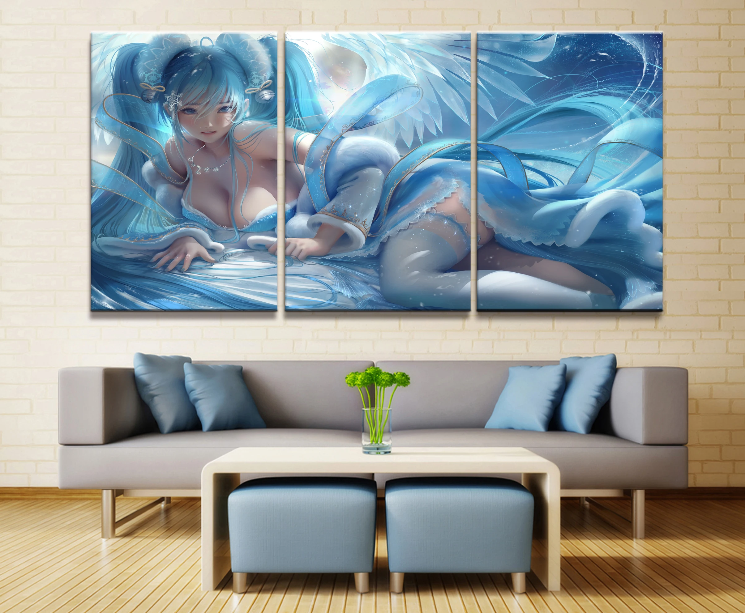 Home Decor Modular Canvas Picture 3 Piece Legends League Sexy Sona Painting Poster Wall For Wholesale | Дом и сад