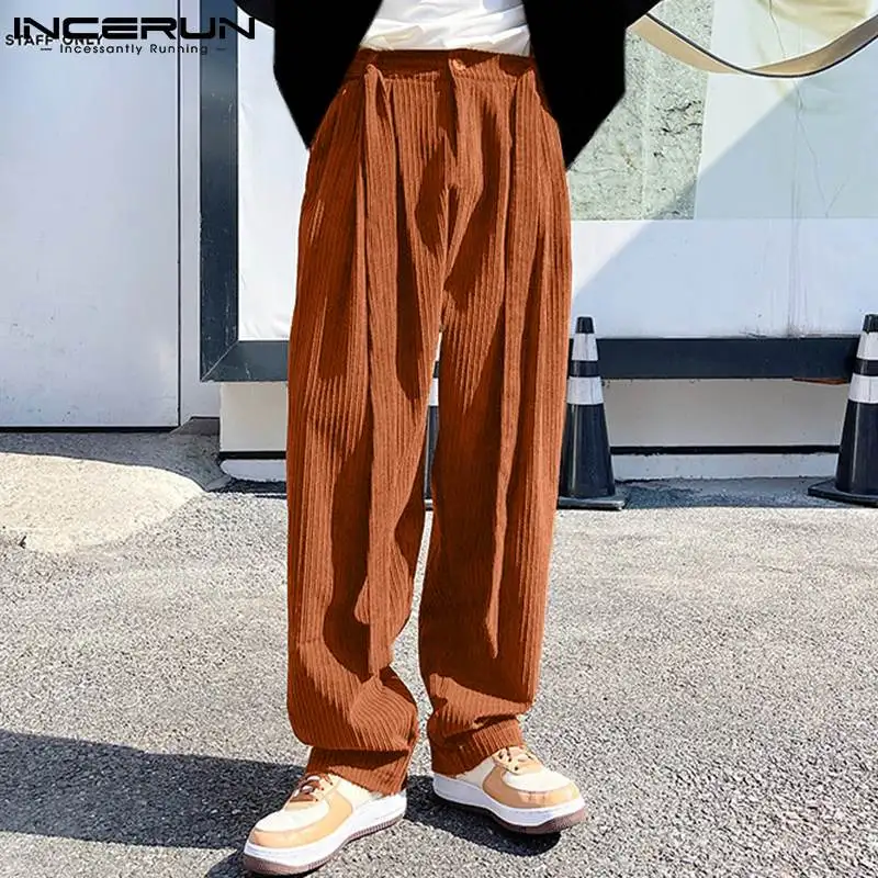 

Мужские вельветовые брюки, модель 2022 года, на завязках, с карманами, прямые брюки, уличная одежда