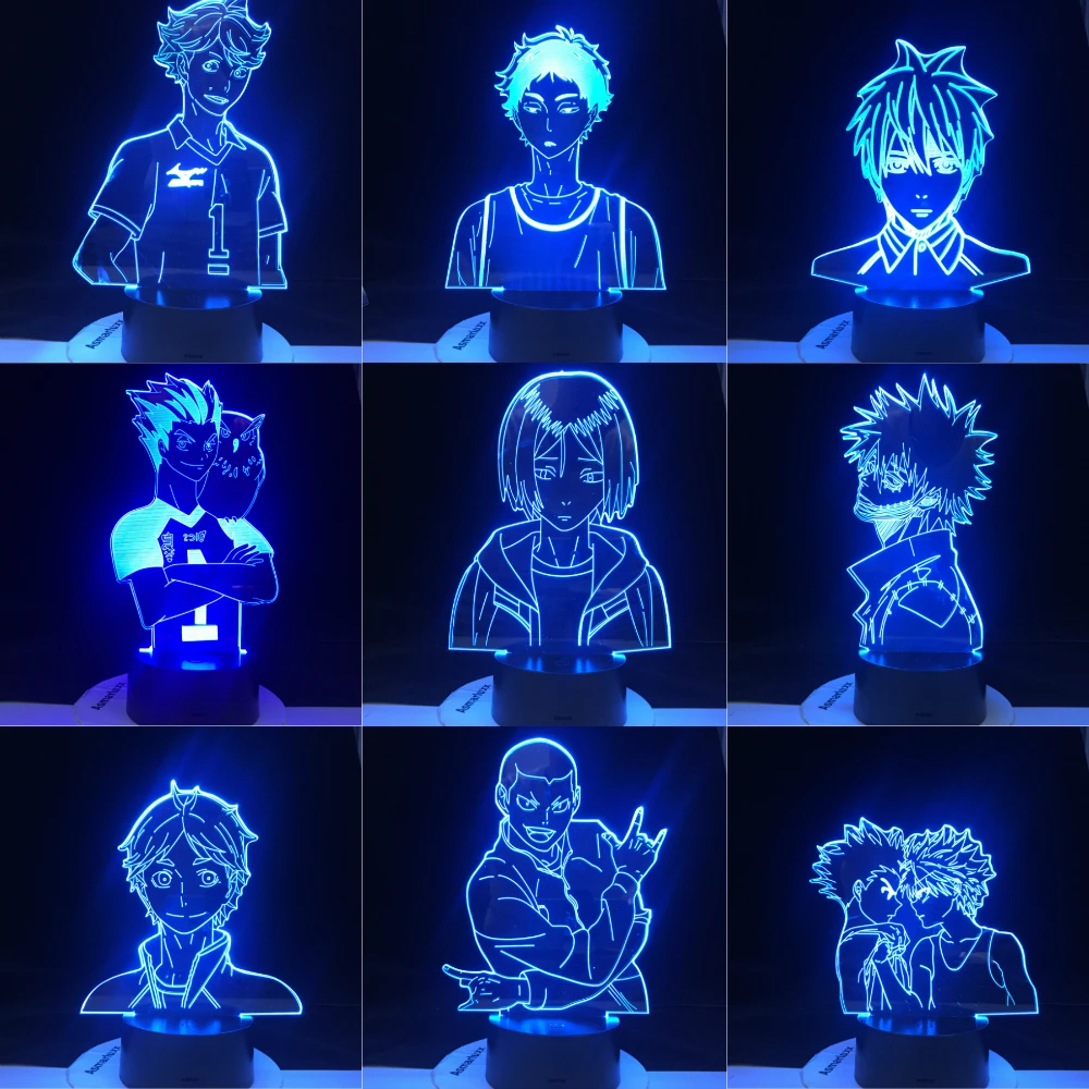 

TORU OIKAWA TOBIO KAGEYAMA KENMA KOZUME TETSURO KUROO NISHINOYA KOSHI SUGAWARA KOTARO BOKUTORYUNOSU Haikyuu Shoyo Hinata 3d lamp