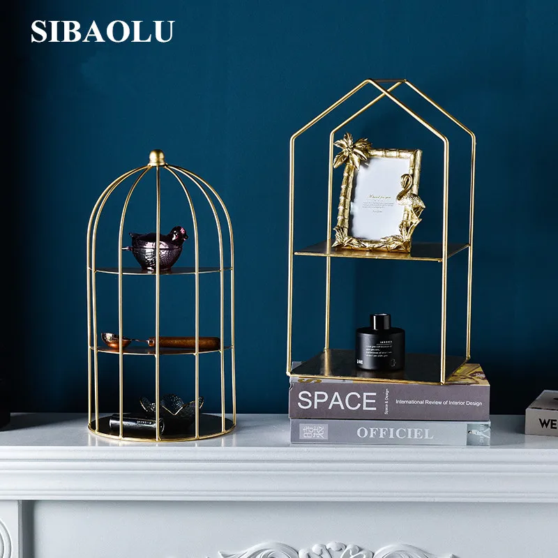 Ins Железный арт полки стеллаж для птичьего домика демонстрации обеденного стола