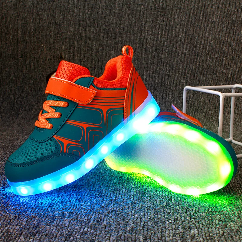 

Size 25-37 USB Charging Children Boys Shoes with Sole Enfant Led Light Glowing Luminous Sneakers for Girls Shoes Kids Led Shoes